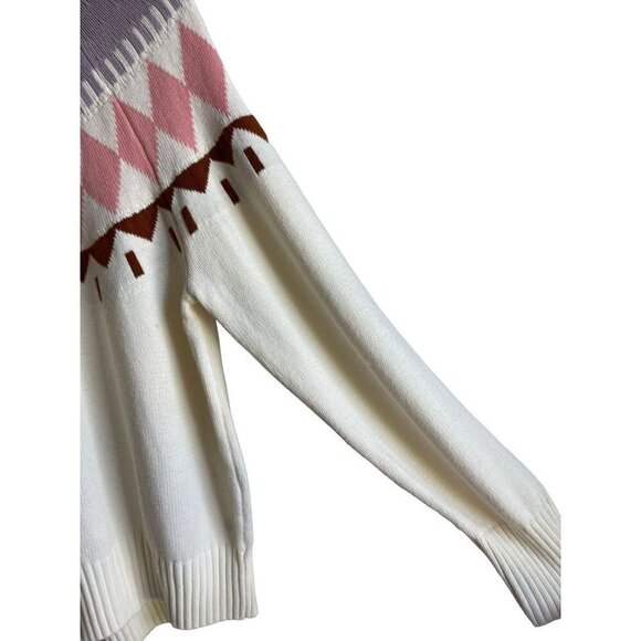 Free Assembly Women's Size XXL Cream Fair Aisle Mock Neck Pullover Sweater - Picture 8 of 9